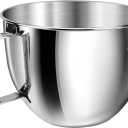 6QT Stainless Steel Mixer Bowl with Handle Compatible with KitchenAid Bowl Lift Stand Mixers KD2661, KL26M, KP26M1, KP26M8, KP26N9, KV25G, KV25M. Food Grade Mixing Bowl for 6QT Kitchen Aid Lift Mixers (Silver)