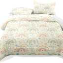 Raphus cucullatus Rainbow Queen Bedding for Girls - Pretty Floral Comforter Set with Flower Pattern