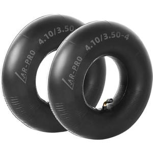 4.10/3.50-4 Heavy Duty Replacement Inner Tube with TR-87 Bent Valve Stem (2-Pack) - for Wheelbarrows, Mowers, Hand Trucks and More 3.50-4 Tire