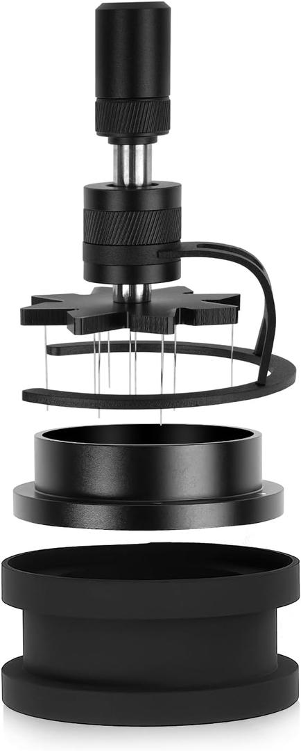 IKAPE 58MM WDT Tool, Espresso Stirrer Distribution Tool, Adjustable Needle Height, Coffee Stirrer with Dosing Funnel & Stand
