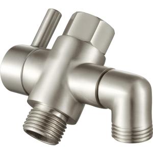 Shower Arm Diverter Valve Brass G1/2 3 Way Universal Bathroom Shower System Component Replacement for Handheld Shower Head and Fixed Spray Head, Brushed Nickel