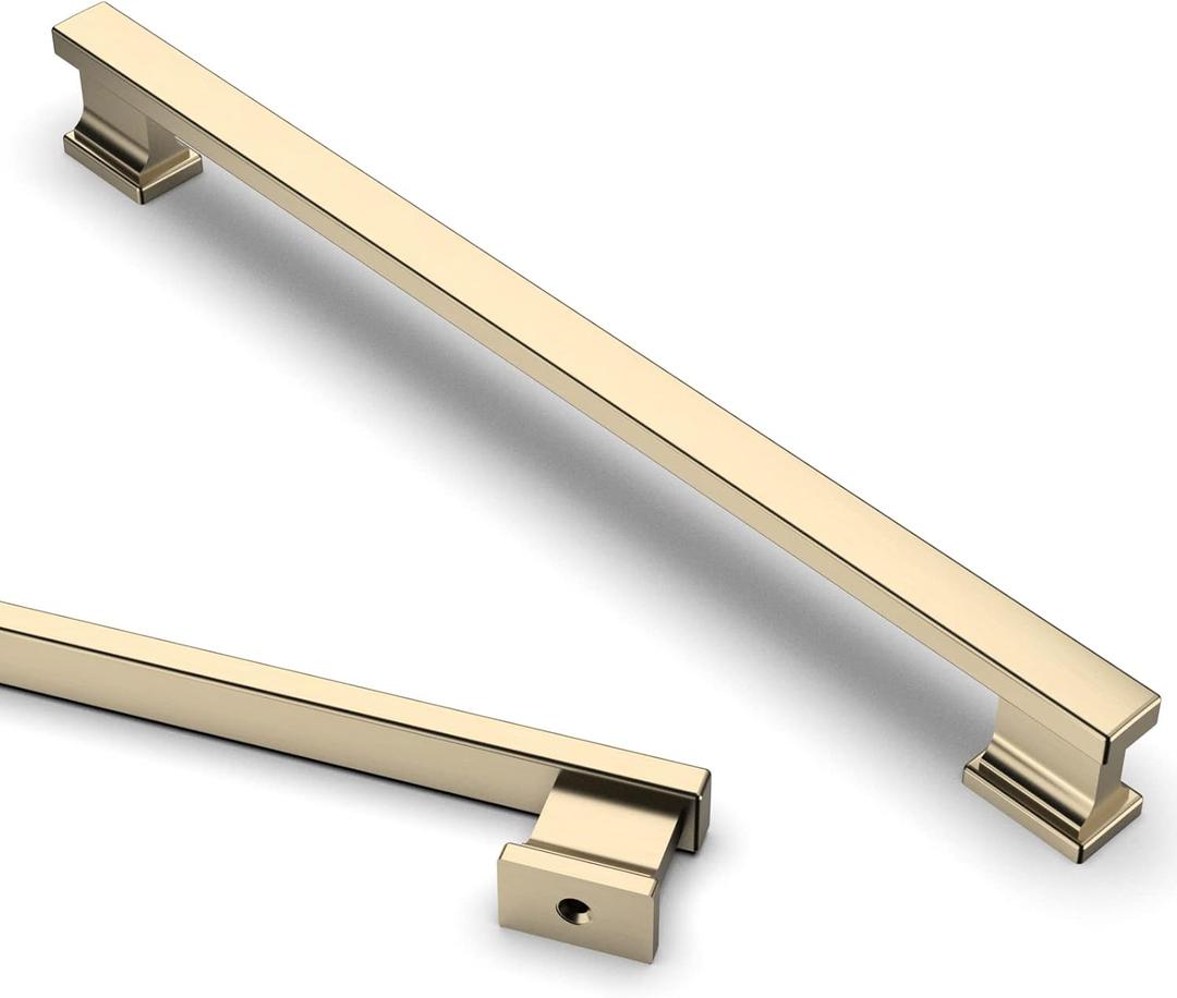 Asidrama 6 Pack 9 Inch(228mm) Brushed Brass Kitchen Cabinet Handles, Cabinet Pulls Kitchen Cabinet Hardware for Cupboard Drawer Pulls (9" Hole Center)