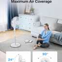 PELONIS 16'' Pedestal Fan for Bedoom with Remote, Upgraded, Standing Fan with 7-Hour Timer, 90 Oscillation, 3-Speeds, Adjustable Height, Electric Cooling Fans for Living Room and Office