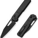 Tarcus Folding Pocket Knife, 3.5" D2 Steel DLC Blade Carbon Fiber Overlay Handle, Lightweight EDC Knife with Crossbar Lock for Men and Women, Ideal for Camping, Hiking, and Survival
