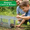 2 Packs Humane Rat Trap Outdoor, Wanqueen Humane Mouse Traps Indoor for Home, Small Rodent Chipmunk Trap and Other Live Animal Cage Catch and Release