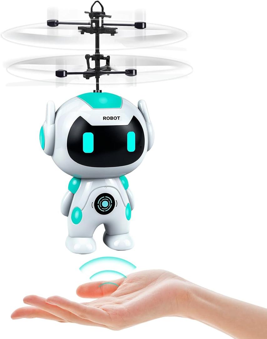 Flying Robot Toys for Kids, Flying Ball Hand Operated Drones with LED Light Indoor Rechargeable Mini Drone Helicopter Easter Gifts for Boys Girls Age 6-8 9 10 11 12+ Years Old