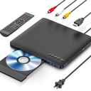 Ultra Slim DVD Player, Thin HDMI AV DVD Players for TV, 0.6 Inch Design with Region Free & Colourful HD Pixels, Supports USB Playback, NTSC/PAL DVD Player with HDMI & RCA Cables, Remote Control.