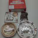 Grencian Love is Brewing Bridal Shower Decorations - 96Pcs Coffee Themed Bridal Shower Love is Brewing Plates and Napkins Disposable Tableware for Girls Wedding Engagement Party Decorations Serve 24