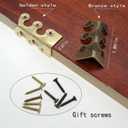 Skirting Board Corner Protectors Solid Brass Baseboard Corner Protectors, Vintage Metal Corner Protector Table Corner Perimeter Cover Safety Bracket with Screws (Gold*5Pcs)