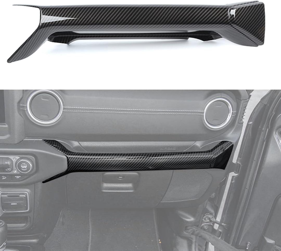 JWWY for Jeep JL JT GrabTray Passenger Storage Tray Organizer Grab Handle Box for 2018-2023+ Jeep Wrangler JL JLU 2/4 Door Gladiator JT Carbon Fiber