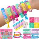 Art & Craft Kits for Kids, DIY Friendship Bracelet Making Kit for Girls, Jewelry Making with Charm & Stickers, Birthday Gifts for Ages 5-12, Toys for Ages 5, 6, 7, 8, 9, 10, 11, 12 Years Old (Regular)