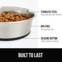 GORILLA GRIP Set of 2 Dog Bowls, Holds 6 Cups (48 fl oz), Heavy Duty Metal Food and Water Bowl for Feeding Dogs and Cats, Dishwasher Safe, Rust Resistant Stainless Steel, BPA Free Rubber Base, Black