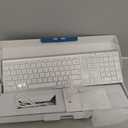 Wireless Keyboard and Mouse, Vssoplor 2.4GHz Rechargeable Compact Quiet Full-Size Keyboard and Mouse Combo with Nano USB Receiver for Windows, Laptop, PC, Notebook-White Silver