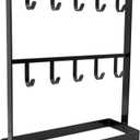 LXZ 1 PC Tabletop Hook Rack Jewelry Stand Holder Black Hangers for Necklaces Keys Brace laces Ear Rings, Black