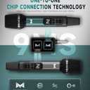 Wireless Microphone, Metal Dynamic Wireless Microphones with One-to-One Chip Connection and Rechargeable Receiver, 40H Duration, 200FT Range Receiving, Volume Control Karaoke Microphone for Singing