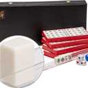 Yellow Mountain Imports Mini Chinese Mahjong Travel Game Set, Little MJ with Extra Small White Tiles 