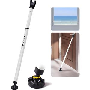 Heavy Duty Sliding Door Security Bar, Adjustable 23"-47" Security Window Stopper Jammer for Home & Travel, Door Lock Stick Bar with Anti-Slip 360 Base Fits All Floors, Hotel/Apartment Safety Device
