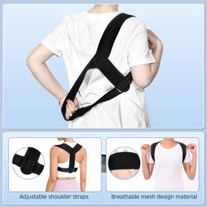 Posture Corrector for Men, Adjustable Upper Back Brace, Neck, Shoulder, Back and Lumbar Pain Relief