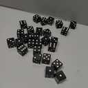 Poen 30 Pcs Standard Dice 25 mm Casino Theme Party Dice Large Opaque Jumbo Acrylic D6 Bulk Sifter for Casino Theme Party Board Vegas Birthday Supply(Black)