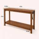 47" Entryway Table, Narrow Console Sofa Table, with Outlets and USB-C Port, Entryway Table with Open Storage, for Living Room, Hallway, Entryway, Foyer, Kitchen Counter, Walnut, 13.8"D×47"W×31"H