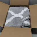 OLANLY Bathroom Rugs Set 2 Piece, Microfiber Bath Shower Mat and U-Shaped Toilet Rug, Machine Wash Dry, Non-Slip Absorbent Shaggy Bath Mats for Tub, Shower and Bathroom (24"x16"+24"x20", Grey)