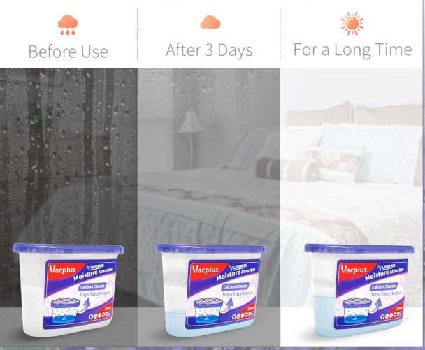 Vacplus Moisture Absorbers 3 Pack, 10.5 Oz Portable Humidity Absorber Boxes for Your Bathroom, Closet & Car, Dehumidifier with Lavender Fragrance, Purple