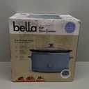 bella 6.0 Qt Manual Slow Cooker, Ceramic Nonstick Coating, 3 Temperature Settings, Dishwasher Safe Stoneware Pot and Tempered Glass Lid, Cool Touch Handles & Tangle Free Cord Wrap, Surf