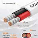 CONEPY 6 Gauge Marine Wire, 6/2 Duplex Marine Grade Cable, IP68 Waterproof/Oxygen-Free Tinned Copper Stranded PVC 6 AWG Wire for Boat, Automotive, RV, Solar, LED Strips (30FT)