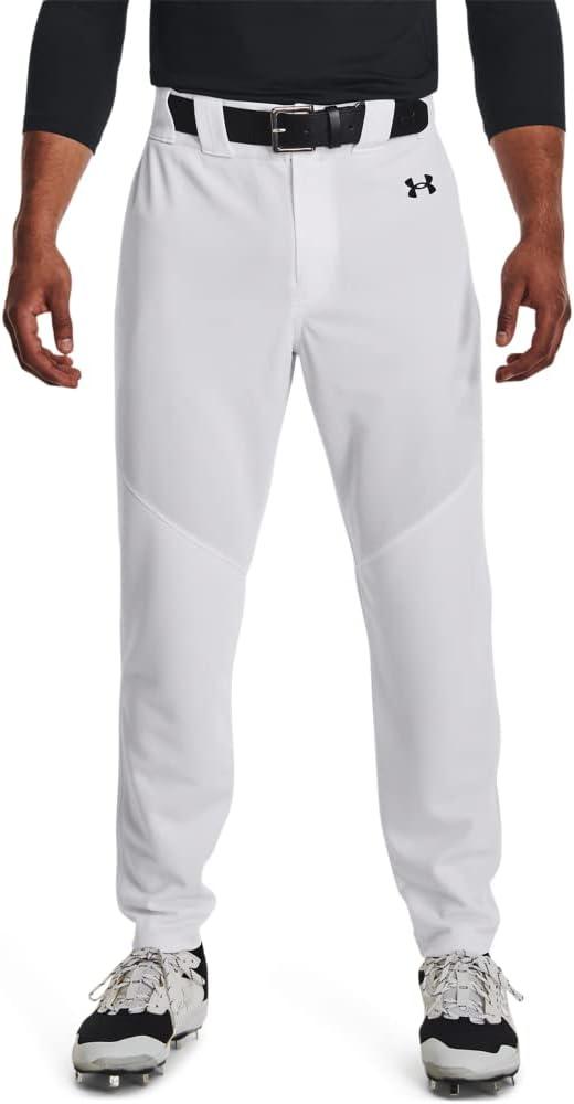 Under Armour Men's Utility Baseball Straight Leg Pant Pipe 22 (Large, (100) White / / Black)