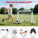 KETIEE Kids Soccer Goals for Backyard: 35" x 23" Mini Foldable Football Goals Set, Portable Kids Soccer Goal with Carry Bag & Soccer Ball for Garden Outdoor Indoor, Soccer Toy for Boys Girls Ages 3+