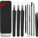9 PCS Blackhead Extraction Tool Kit, Blackhead Remover Tool Comedones Extractor Acne Removal Kit for Nose Face