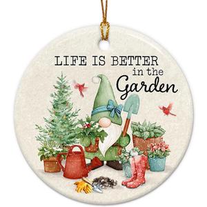 Gardening Christmas Ornaments 2025 Gnome Garden Ornaments for Christmas Tree, Indoor Outdoor Plant Lover Gift for Friends, Family, Grandma Life is Better in The Garden Exchange Ideas