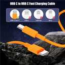 3-Pack Orange [3.3FT+6.6FT+10FT] 60W USB C to USB C Cable, Type C Fast Charging Cable for iPhone Air 17 16e 16 15 Pro Plus Pro Max，for Galaxy S25, for iPad Pro/Air/mini, for MacBook Pro/Air and More