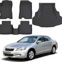 Floor Mats & Cargo Liner Compatible with Honda Accord 2008-2012(Only Sedan) LX/SE/EX,All Weather Protection TPE, Anti-Slip Floor Mats & Trunk Mat Fit for Accord 2008 2009 2010 2011 2012 Accessories
