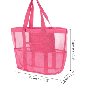 sourcing map Mesh Beach Tote Bag, Upgraded Beach Towel Bags, Waterproof Pool Bag for Beach Vacation and Travel Daily L 2 Pack