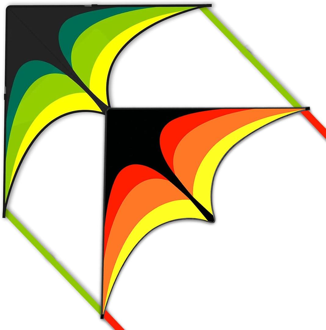 Mint's Colorful Life Delta Kite for Kids & Adults, Extremely Easy to Fly Kite for Beach Trip, Best Kites for Beginners, 300ft String Handle Included