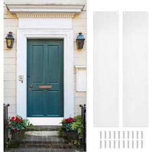 uxcell 2pcs Door Kick Plate, 8 x 30 Inches Anodized Aluminum Kick Plate Door Plate, 1.5mm (1/16 Inch) Thickness, for Exterior Front Door or Back Door, White