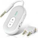 Bluetooth 5.3 Wireless Audio Transmitter & Receiver, 3.5mm AUX Adapter, Supports 2 AirPods or Headphones, 25+ Hr Battery Life, Airplane Bluetooth Adapter for Travel, Flight, TV, Car & Gym