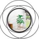 Mirrors Wall Decor Iron Frame Round Art Wall Mirrors Home Decoration Hanging Mirrors for Living Room Bedroom Bathroom Entryway Black 16" (16"L x 16"W, Round-black)
