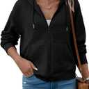 SHEWIN Womens Zip Up Hoodies Oversized Sweatshirt Fall Fashion Outfits 2026 Casual Waffle Hooded Jackets, Size: XX-Large