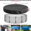 LXKCKJ 15 Ft Round Pool Cover, Solar Pool Covers for Above Ground Pools, Summer Pool Cover Protector with Cover Accessories, PE Tarp Ideal for Waterproof and Dustproof (Black)