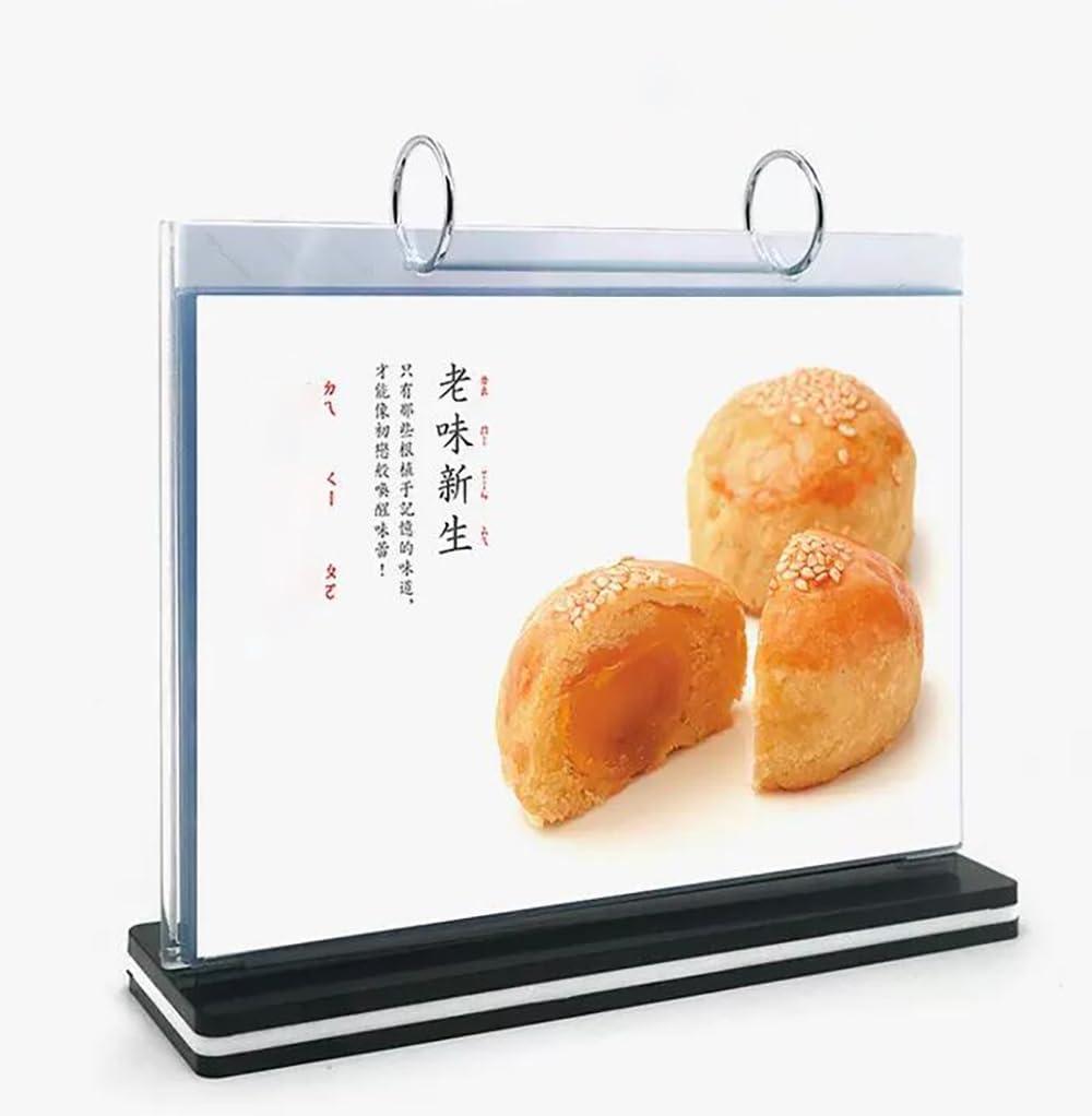 T-shaped multi-page flip acrylic sign holder, menu / photo / advertising / drink display stand, 8.5 x 11 inches