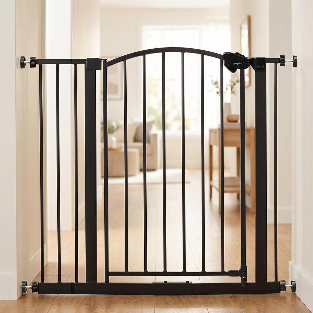 Regalo Safety 30"-35" Extra Wide Baby Gate, Bottom of Stairs & Doorways