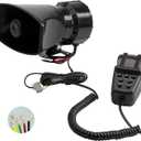 Alarm Horn Siren PA Speaker Mic System, BANHAO 100w 12v 7 Sound Loud Car Alarm Police Car Siren Speaker System Emergency Amplifier Kit for 12V Truck Lorry Boat Vehicle