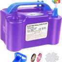 Balloon Pump Electric, Portable Balloon Pump Electric Air Balloon Pump Balloon Inflator, Balloon Decorations for Birthday Parties, Weddings, Festivals and PartyPurple