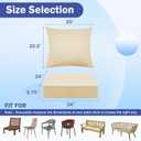 IASEAHK Outdoor Seat Cushion Set, Waterproof & Fade Resistant Patio Chair Cushions, Outdoors Cushion for Patio Furniture, 24 x 24 x 5.75 Inch, Outdoor Couch Cushions with Handle and Ties, Light Khaki