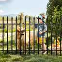 Thealyn Metal Garden Fence 36" H x 28" W, 5 Panels (4 Panels + 1 Gate), Total 11.6 feet, Metal Border Folding Fence, Landscape Fencing Dog Fence Pet Fence for Flower Bed, Yard, Animal Barrier