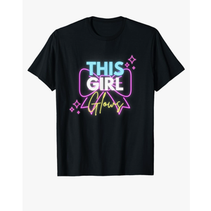 This Girl Glows for Kids Tie Dye Bright Colors 80's and 90's T-Shirt, Size small