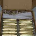 Door Hinges Satin Brass - 30 Pack Gold Door Hinges 3.5 Inch Rounded Interior Door Hinge with 5/8" Radius - 3 1/2 Inches Flat Iron Brass Hinges for Residential Standard Doors