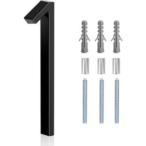 5" Floating Stainless Steel Address House Number, Modern Metal Anti-Rust House Numbers with Nail Kits for Door Garden Mailbox Decor Visibility Signage (1)